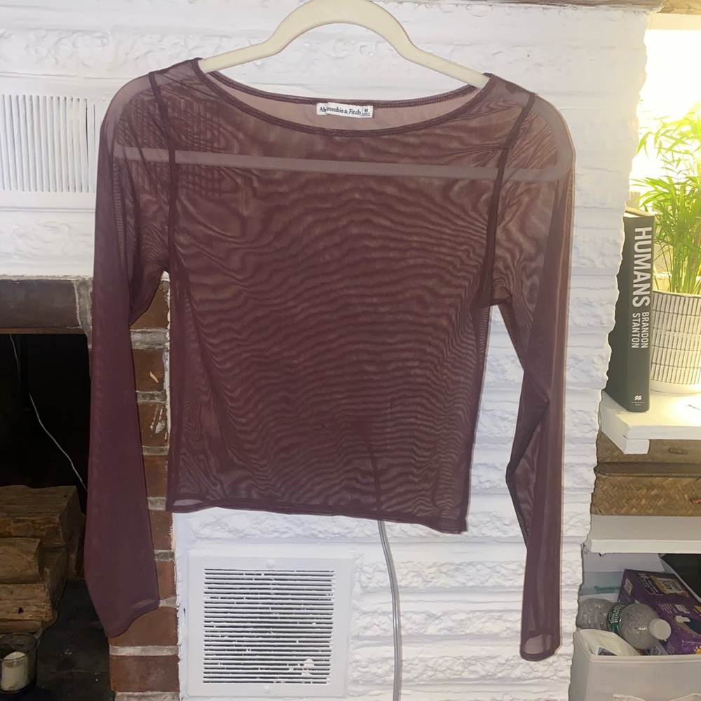 Abercrombie & Fitch Purple Mesh Top Size Medium
